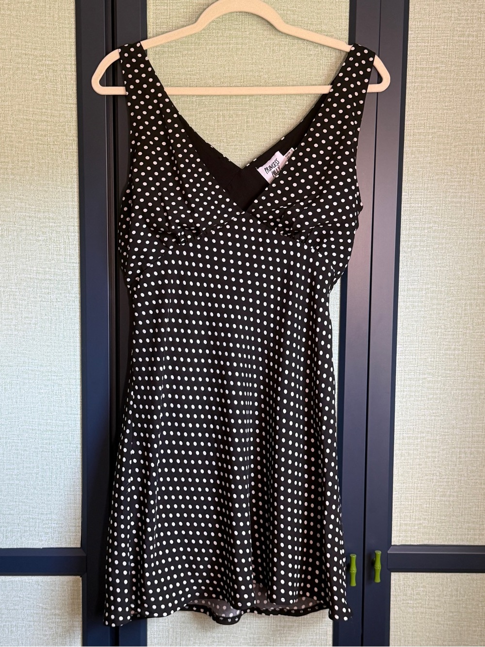 Princess Polly Nellie Classic Black Polka Dot Mini Dress, Size 8 - Picture 3 of 10
